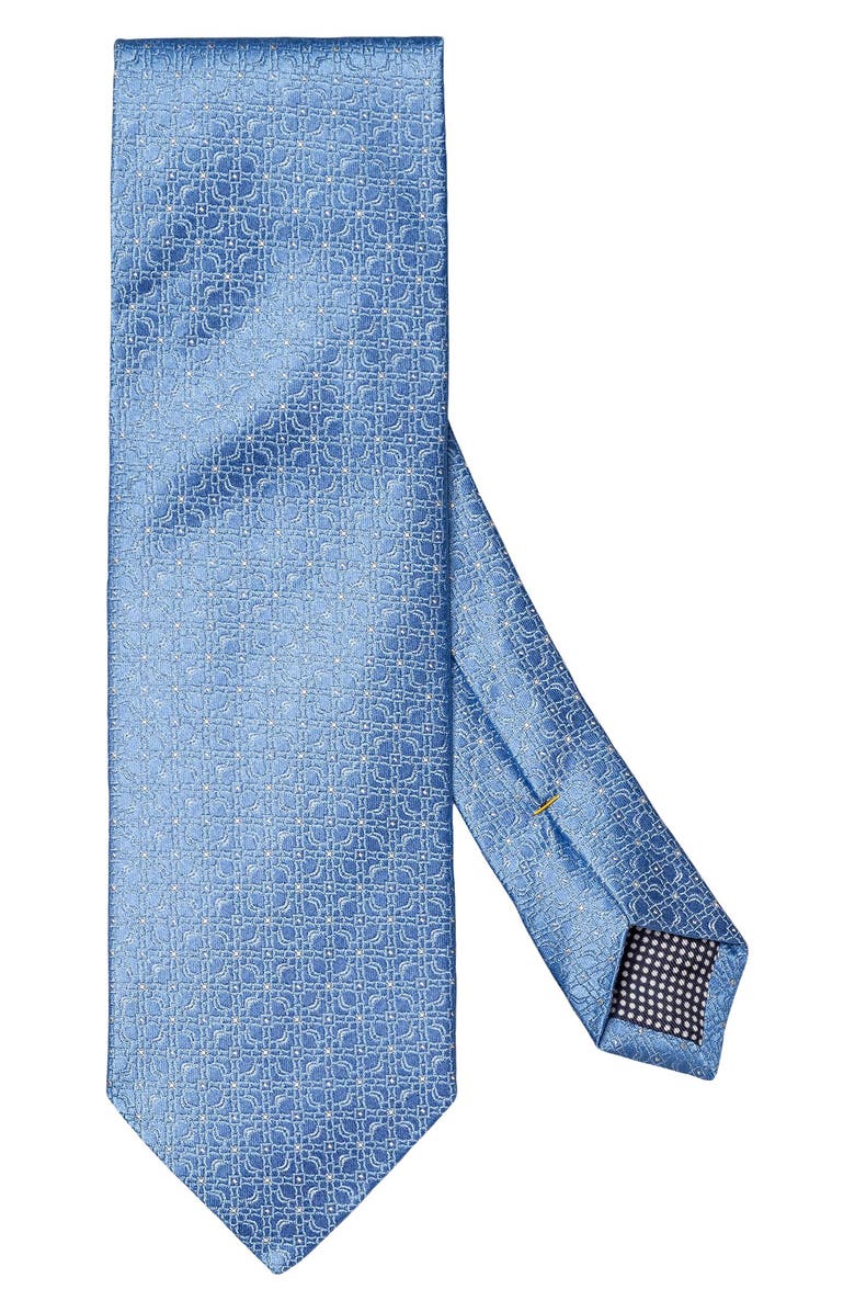 Eton Pink Floral Jacquard Silk Tie, Main, color, Blue
