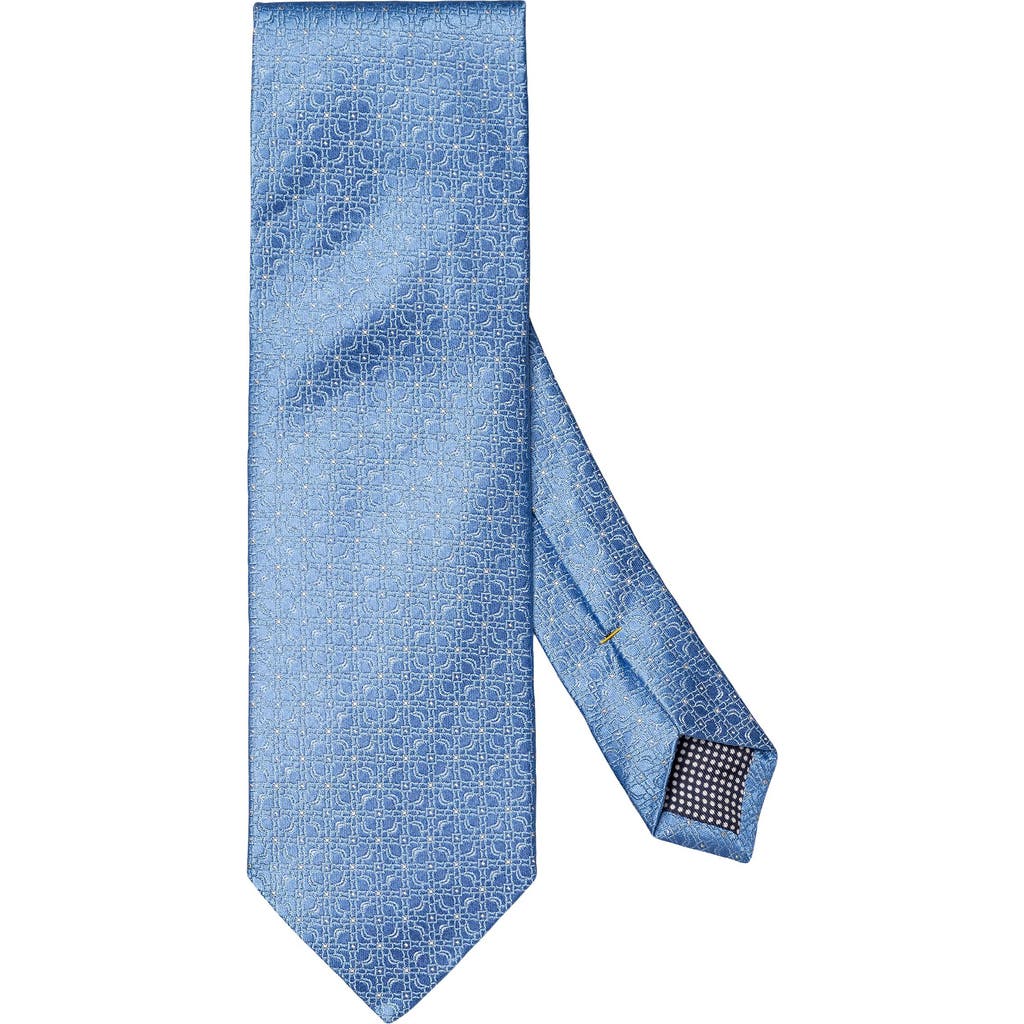 Eton Light Blue Floral Jacquard Silk Tie In Blue