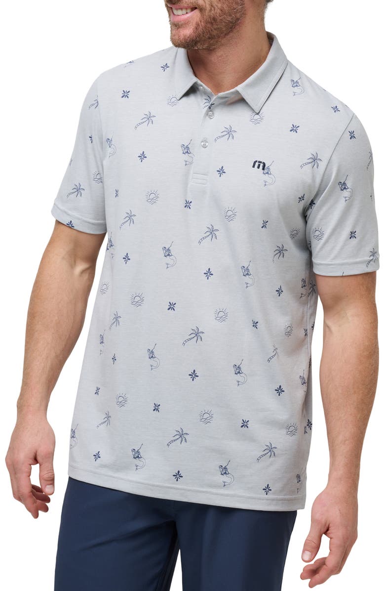 TravisMathew Cove Dive Polo, Main, color, Heather Light Grey