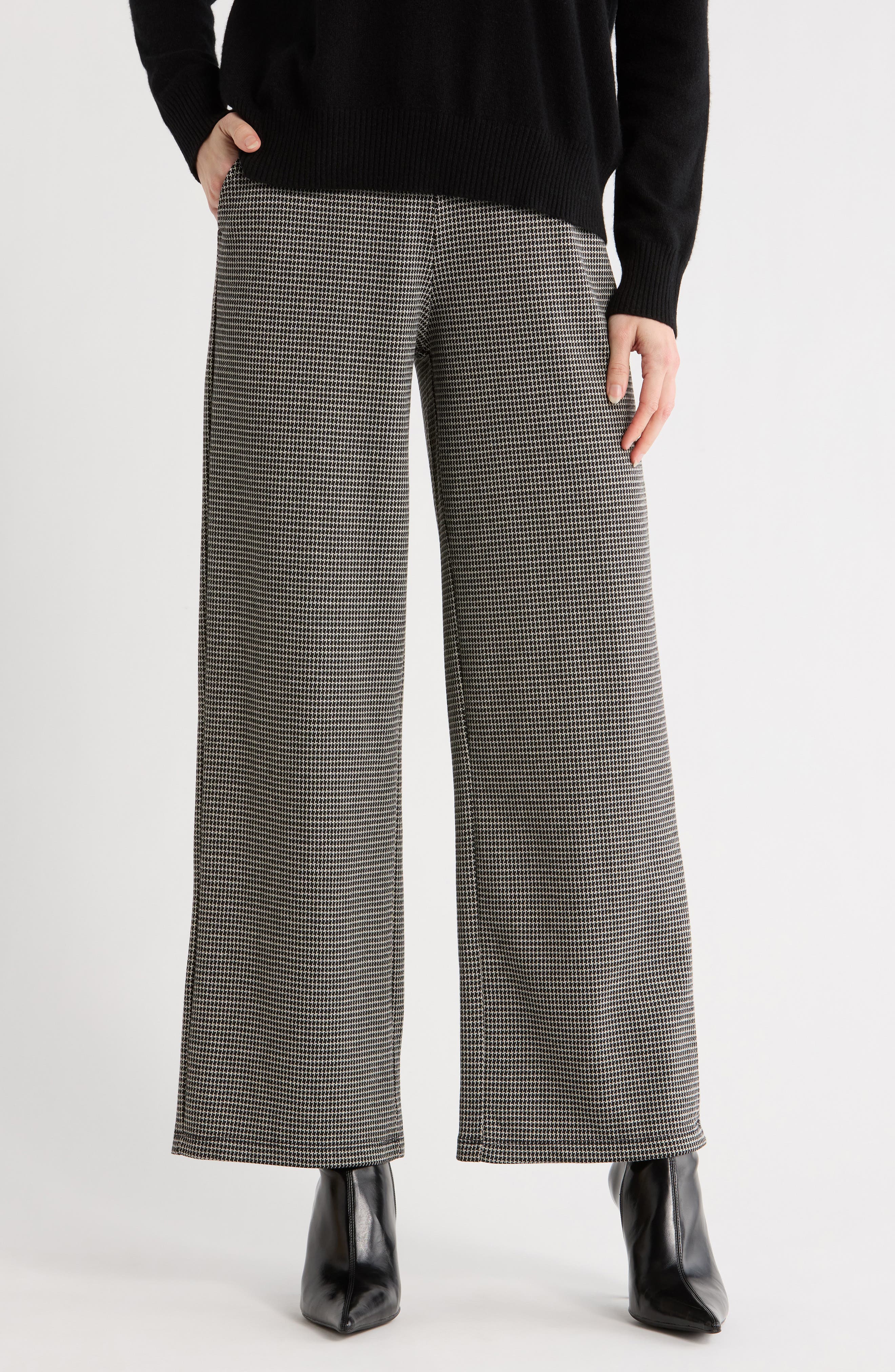 BLACK/ IVORY OPEN HOUNDSTOOTH