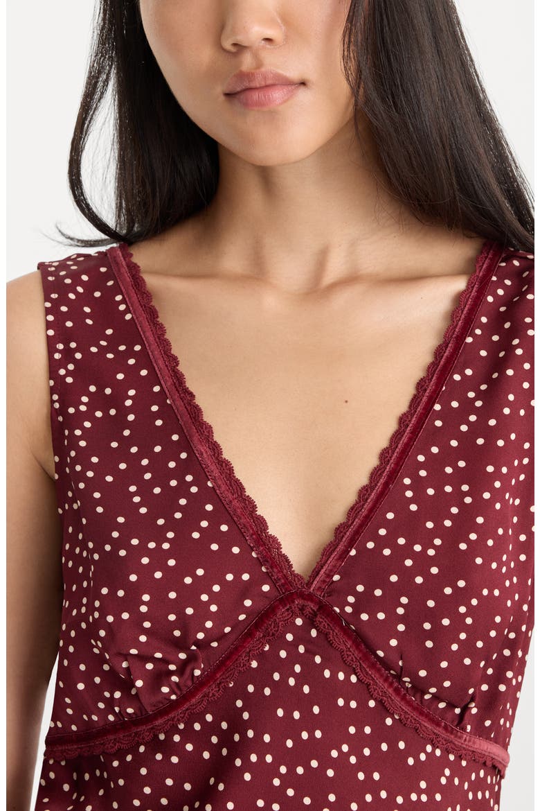 The Woven V Neck Top, Alternate, color, BERRY NOIR PRINT