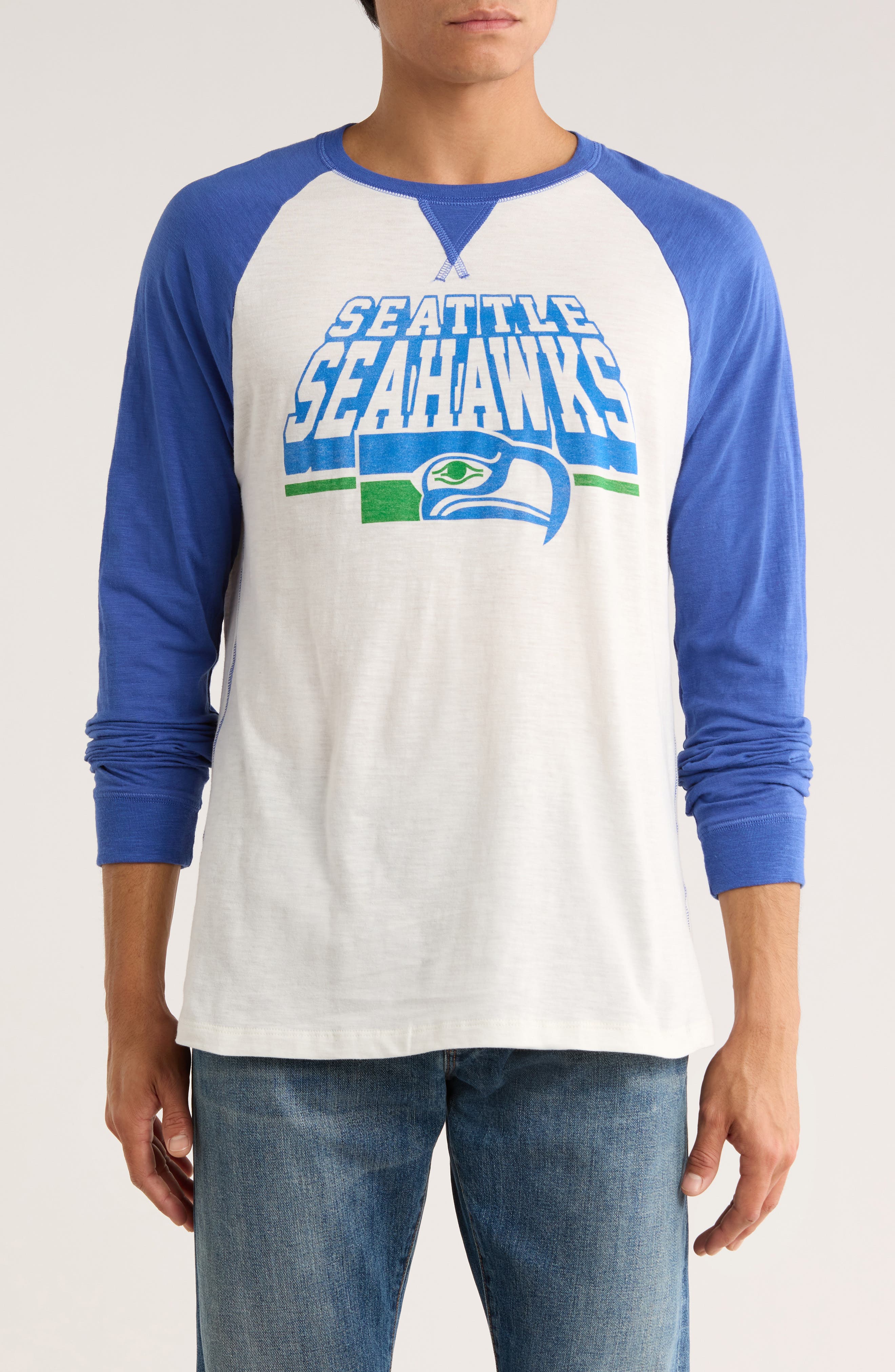 Junk Food Seahawks Long Raglan Sleeve T-Shirt