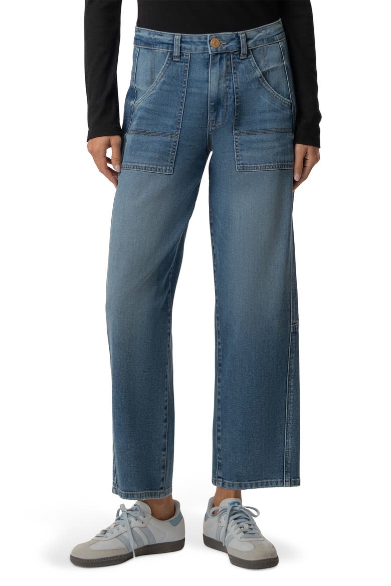 Ashton High Waist Crop Barrel Jeans, Main, color, AUTHOR