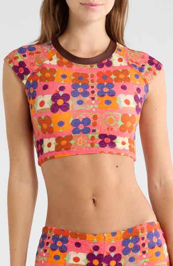Sonny Jacquard Crop Cover-Up T-Shirt