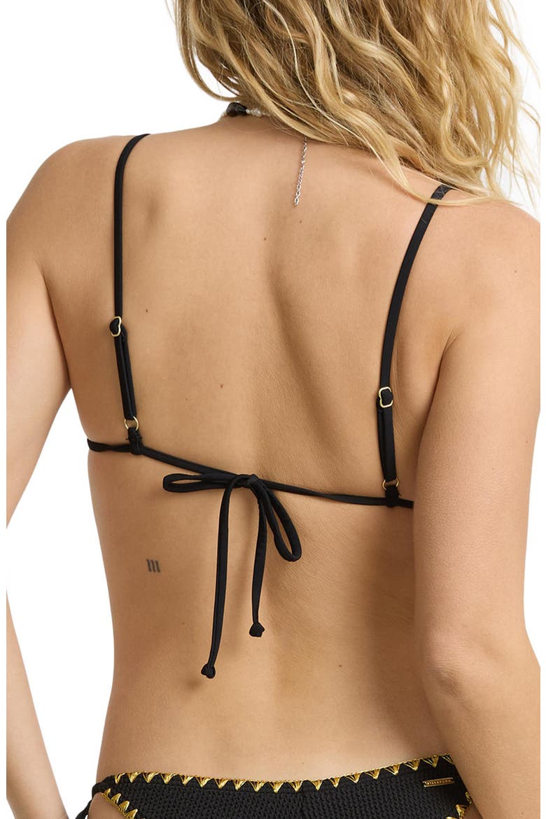 Holidazed Slide Triangle Bikini Top, Alternate, color, BLACK PEBBLE