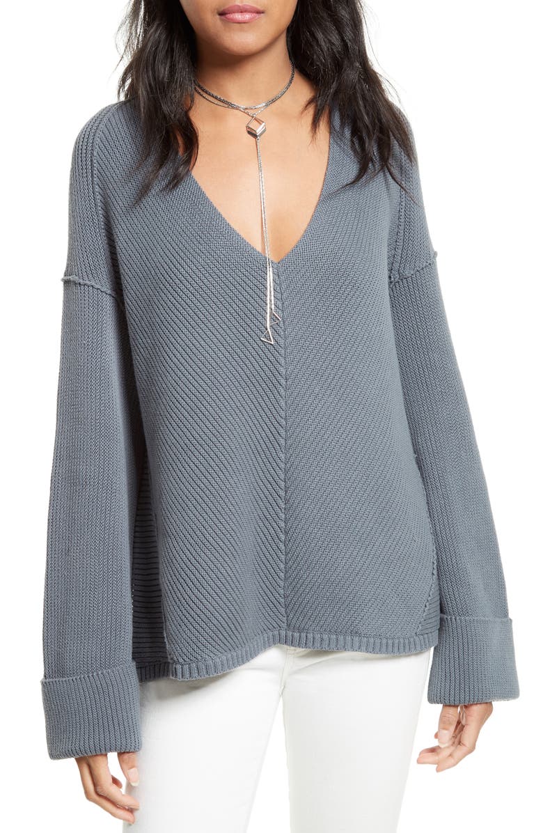 Free People La Brea V-Neck Sweater, Main, color, 