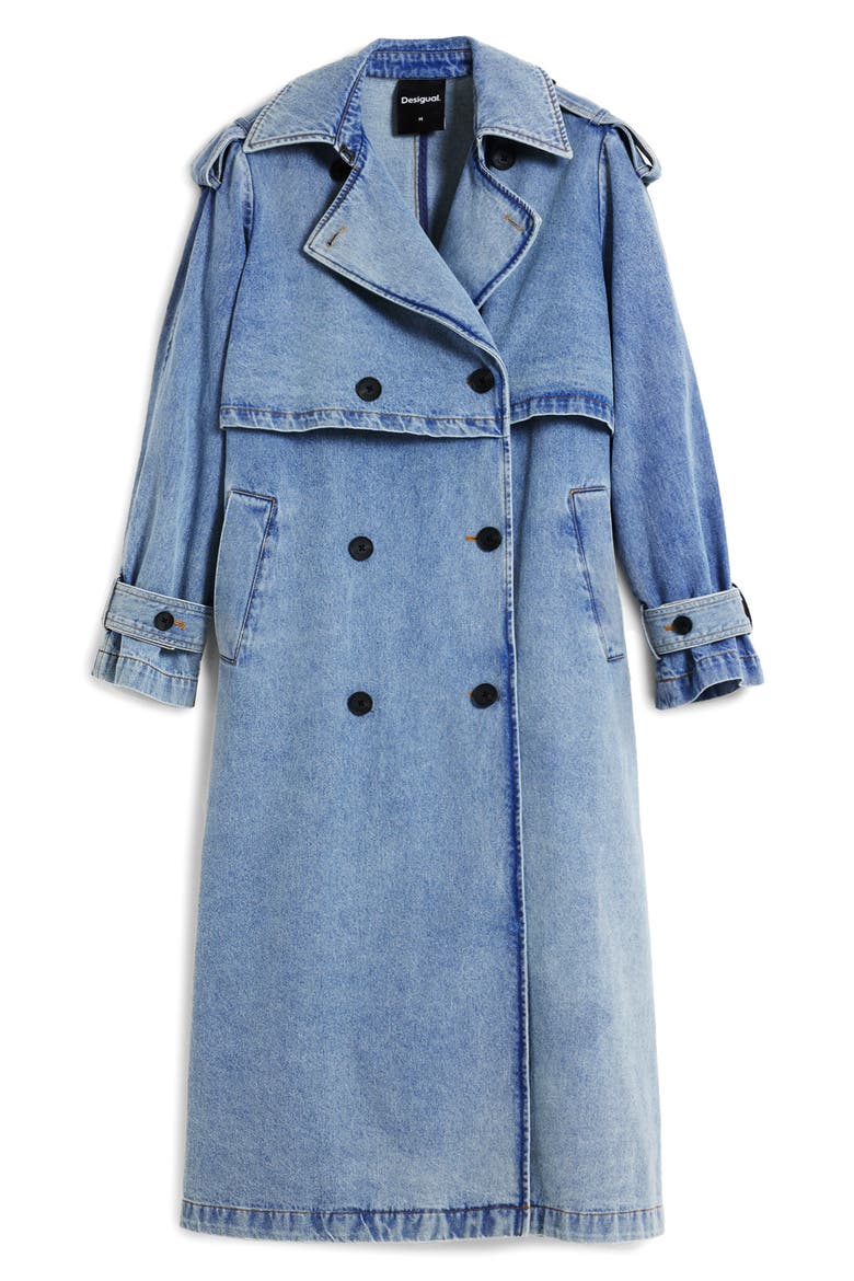 Denim Trench Coat, Alternate, color, BLUE