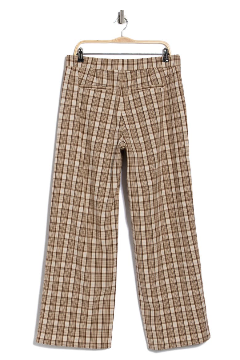 Plaid Pull-On Pants, Alternate, color, PALMA PLAID BROWN