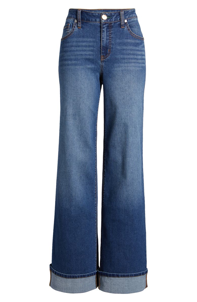 1822 Denim High Waist Cuff Slim Wide Leg Jeans, Alternate, color,