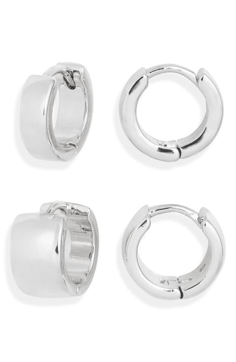 Set of 2 Huggie Hoop Earrings