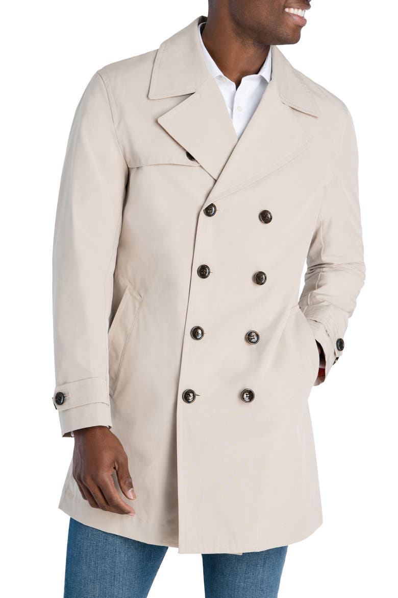 Double Breasted Trench Coat, Main, color, SAND
