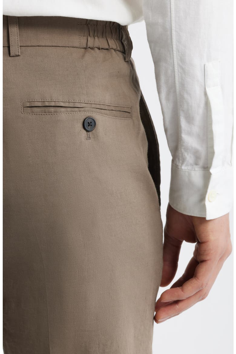 Linen Blend Standard Pants, Alternate, color, MOREL