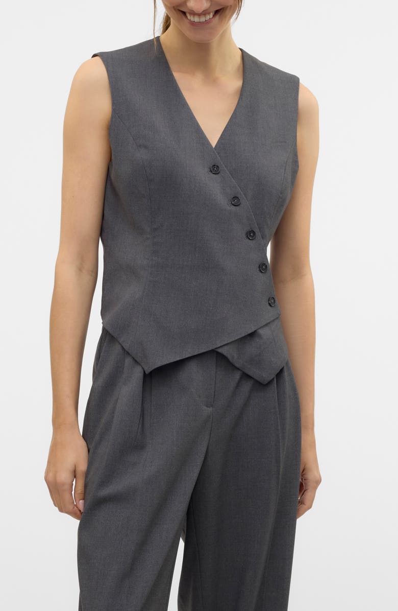 VERO MODA Liba Asymmetric Button Waistcoat, Main, color,