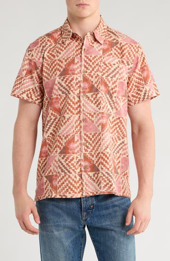 Lucky Brand Playa Short Sleeve Button-up Shirt In Neutral