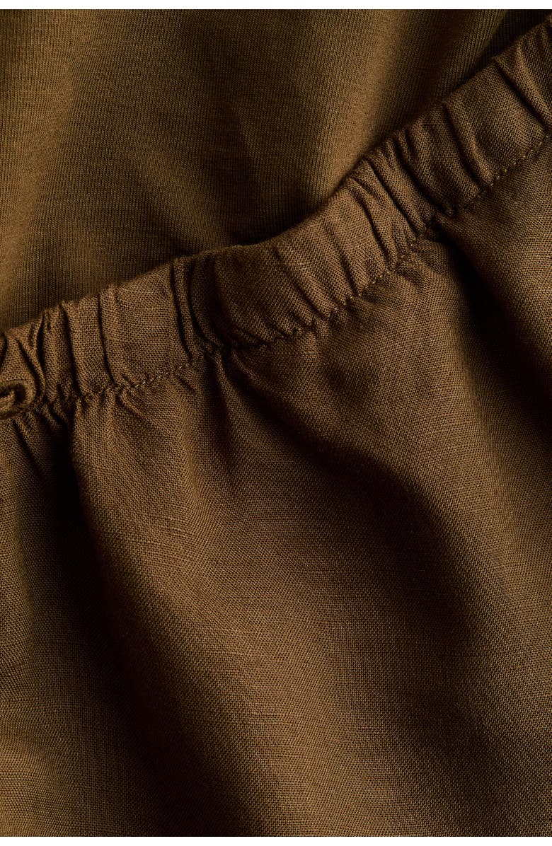 H&M Mama Linen-blend Shorts, Alternate, color, Dark Khaki Green