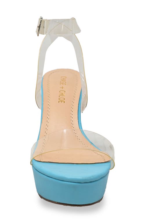 Chase & Chloe Chase And Chloe Hela Platform Sandal In Clear Blue