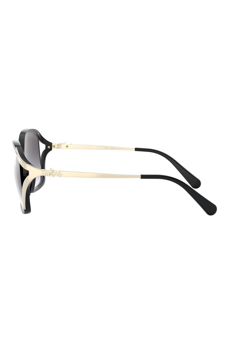 57mm Square Sunglasses, Alternate, color, BLACK/ BLACK GRADIENT