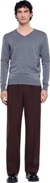 SANDRO V-neck wool sweater