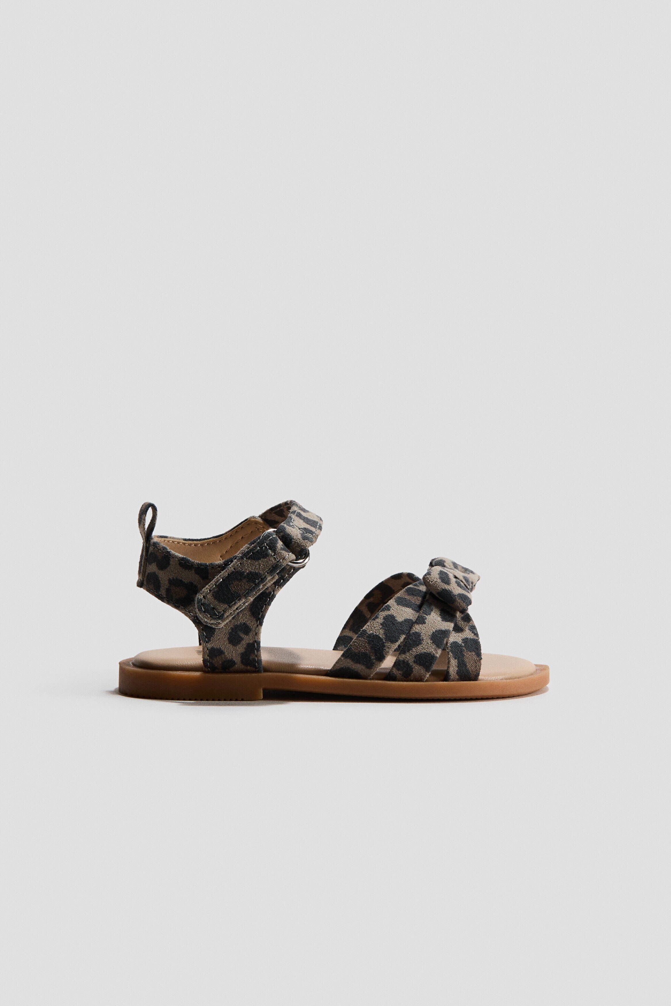Appliquéd Strappy Sandals, Alternate, color, Beige/Leopard print