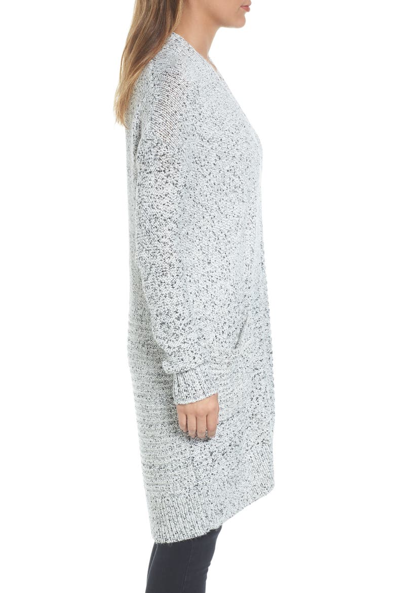 Mixed Stitch Long Cardigan, Alternate, color, IVORY MIX STITCH MARL