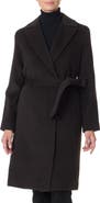 Sofia Cashmere Belted Notch Collar Wool Coat