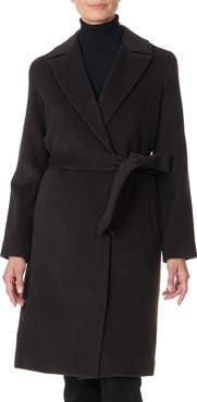 Sofia Cashmere Belted Notch Collar Wool Coat