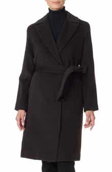Sofia Cashmere Belted Notch Collar Wool Coat