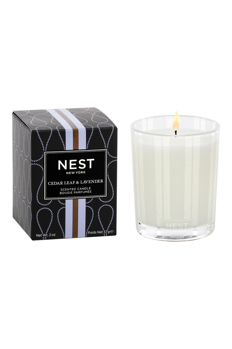 Cedar Leaf & Lavender Scented Candle, Main, color, NO COLOR