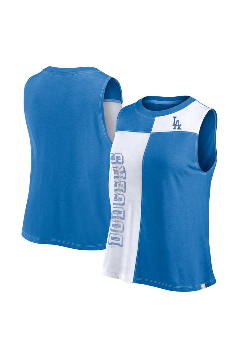 Women's Fanatics Branded Royal/White Los Angeles Dodgers Color-Block Tank Top, Alternate, color, Royal