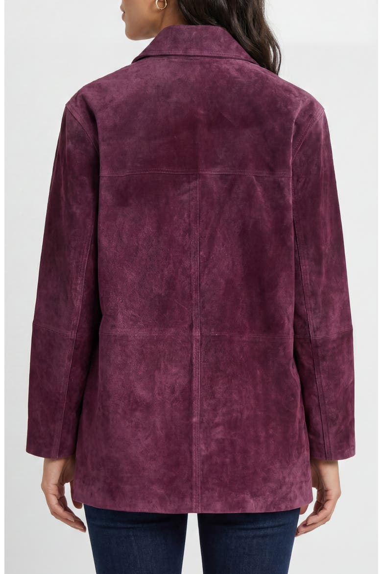 Patch Pocket Suede Jacket, Alternate, color, BORDEAUX