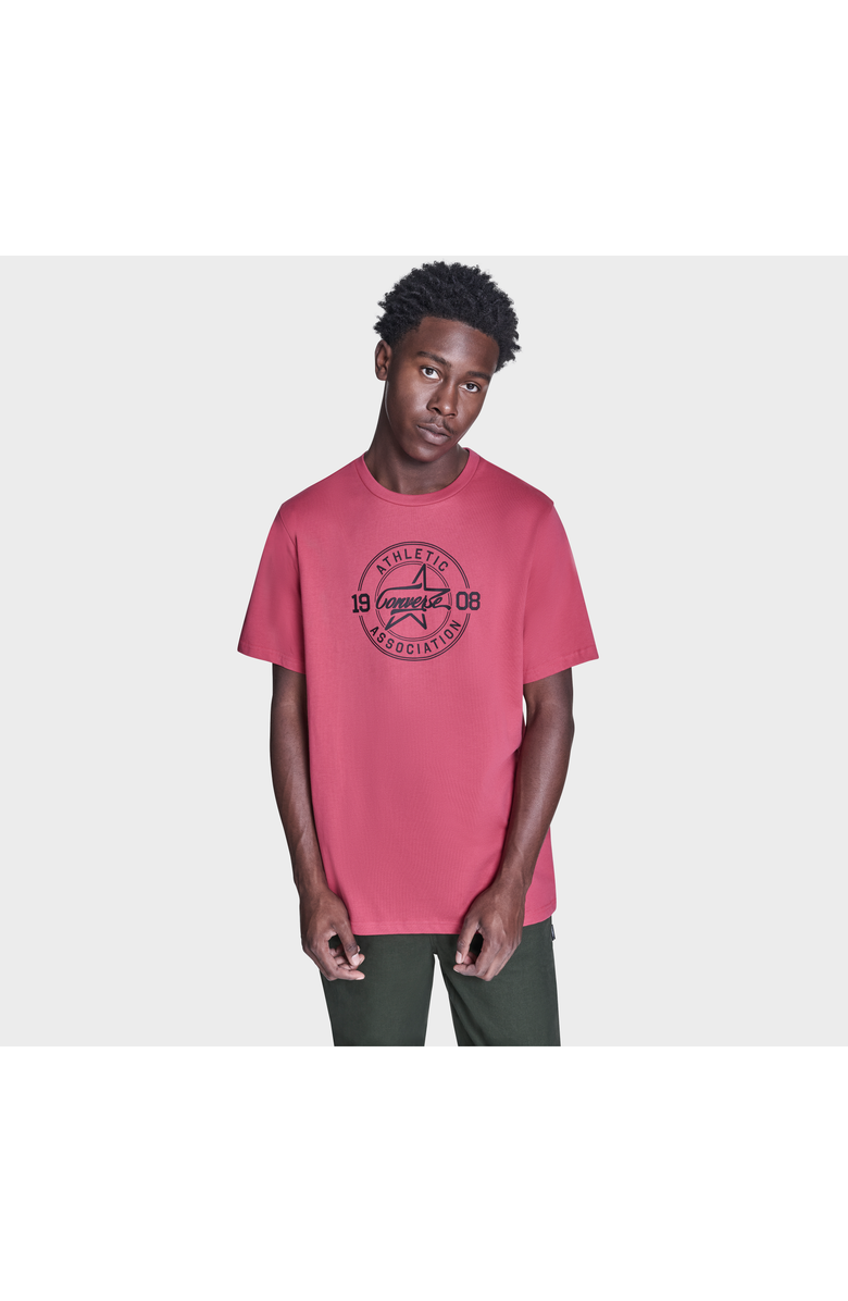 Converse Star Script Tee, Main, color, Rose Cherry
