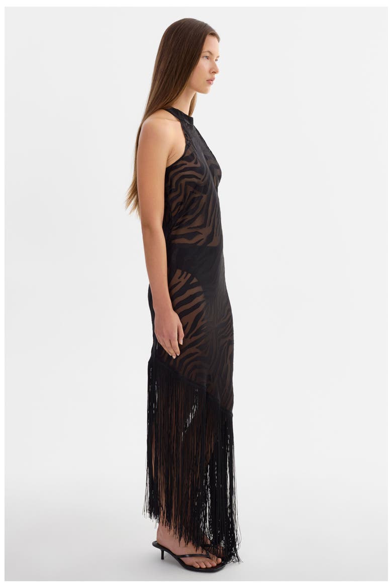 Jennine | Zebra Sheer Dress, Alternate, color, BKZB