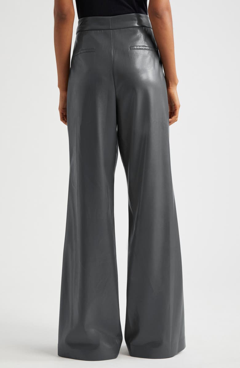 Alice + Olivia Dylan High Waist Faux Leather Flare Leg Pants, Alternate, color, 