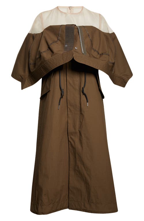 ■sacai■サカイ■ Mixed Media Hybrid Trench Dress ■ Sacai Mixed Media Hybrid Trench Dress In Brown | ModeSens