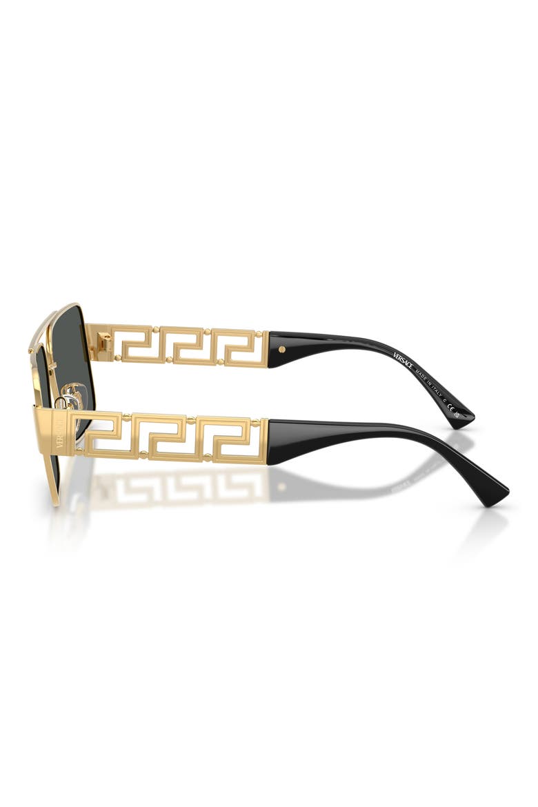 61mm Rectangular Sunglasses, Alternate, color, GOLD / DARK GREY