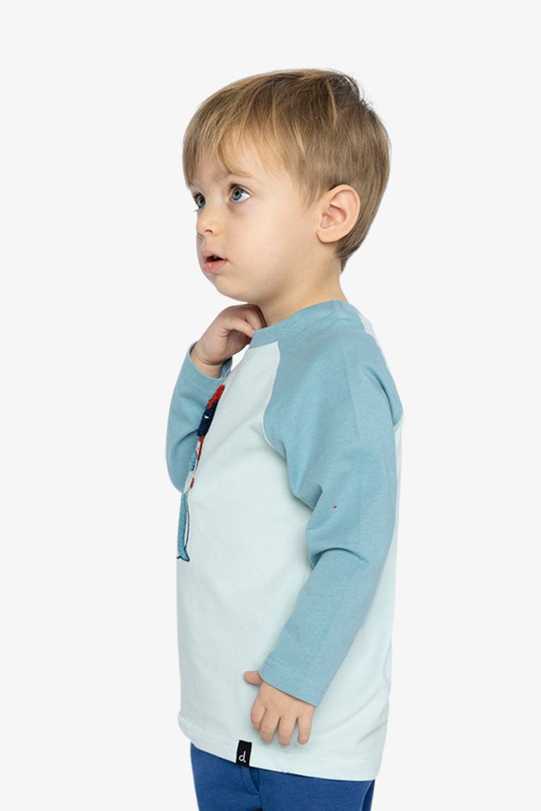 Organic Cotton Raglan Sleeve Walrus Graphic Long Sleeve T-Shirt, Alternate, color, Very Pale Turquoise