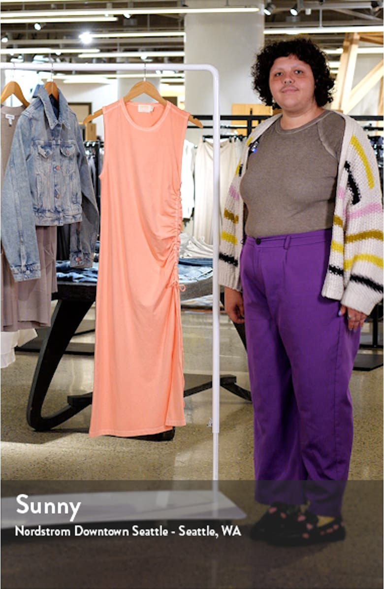 Iris Side Ruched Stretch Pima Cotton Midi Dress, sales video thumbnail