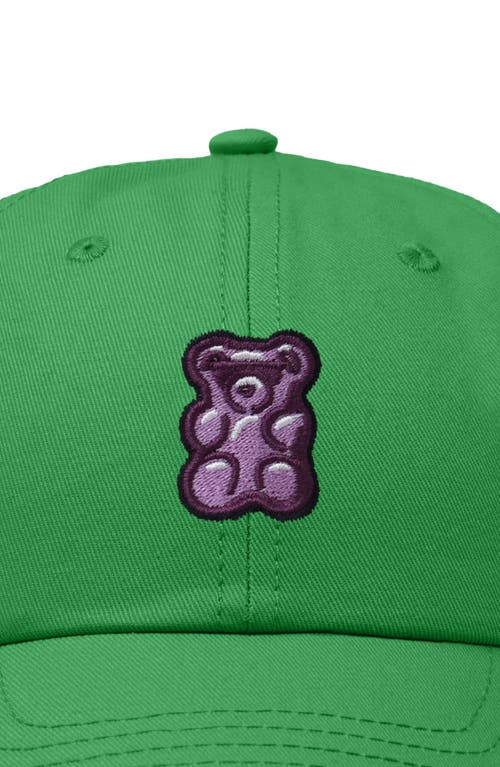 Dalix Purple Gummy Embroidered Cap In Kelly Green