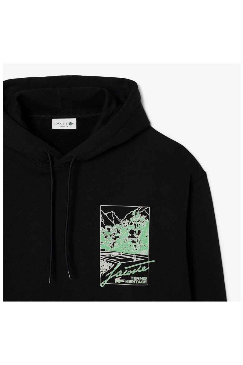 Tennis Graphic Hoodie Pullover, Alternate, color, BLACK