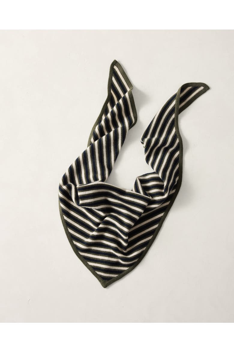 Wool and Cashmere Striped Triangle Scarf, Main, color, Grape Leaf Multi