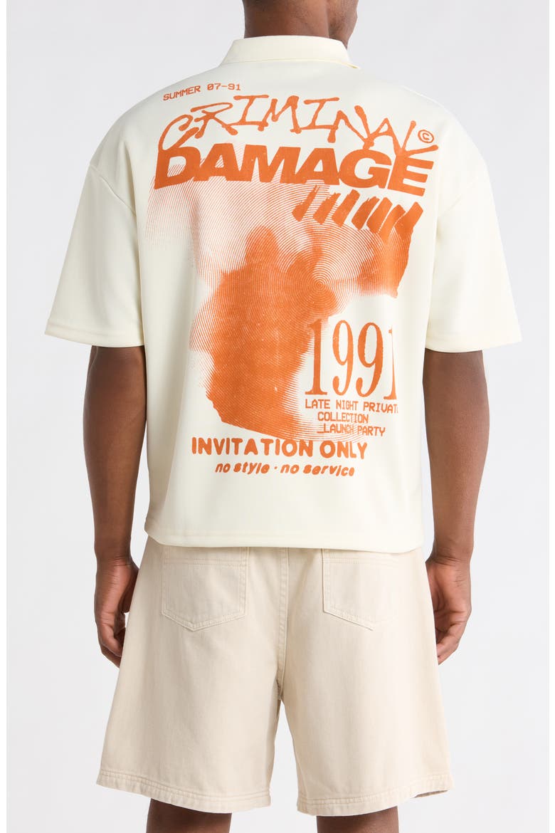 Invitation Only Graphic Polo, Alternate, color, OFF-WHITE/ ORANGE