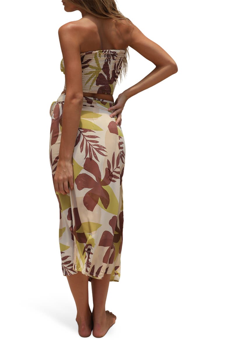 Stone Fox Holiday Wrap Cover-Up Skirt, Alternate, color, Tropical Tonal