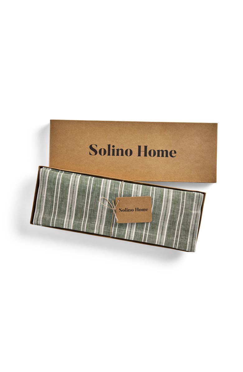 Solino Home Linen Placemats Set of 4, 14 x 19 Inch for Dining Table, Holiday and Everyday Table Decor - Chelsea Stripe, Alternate, color, 