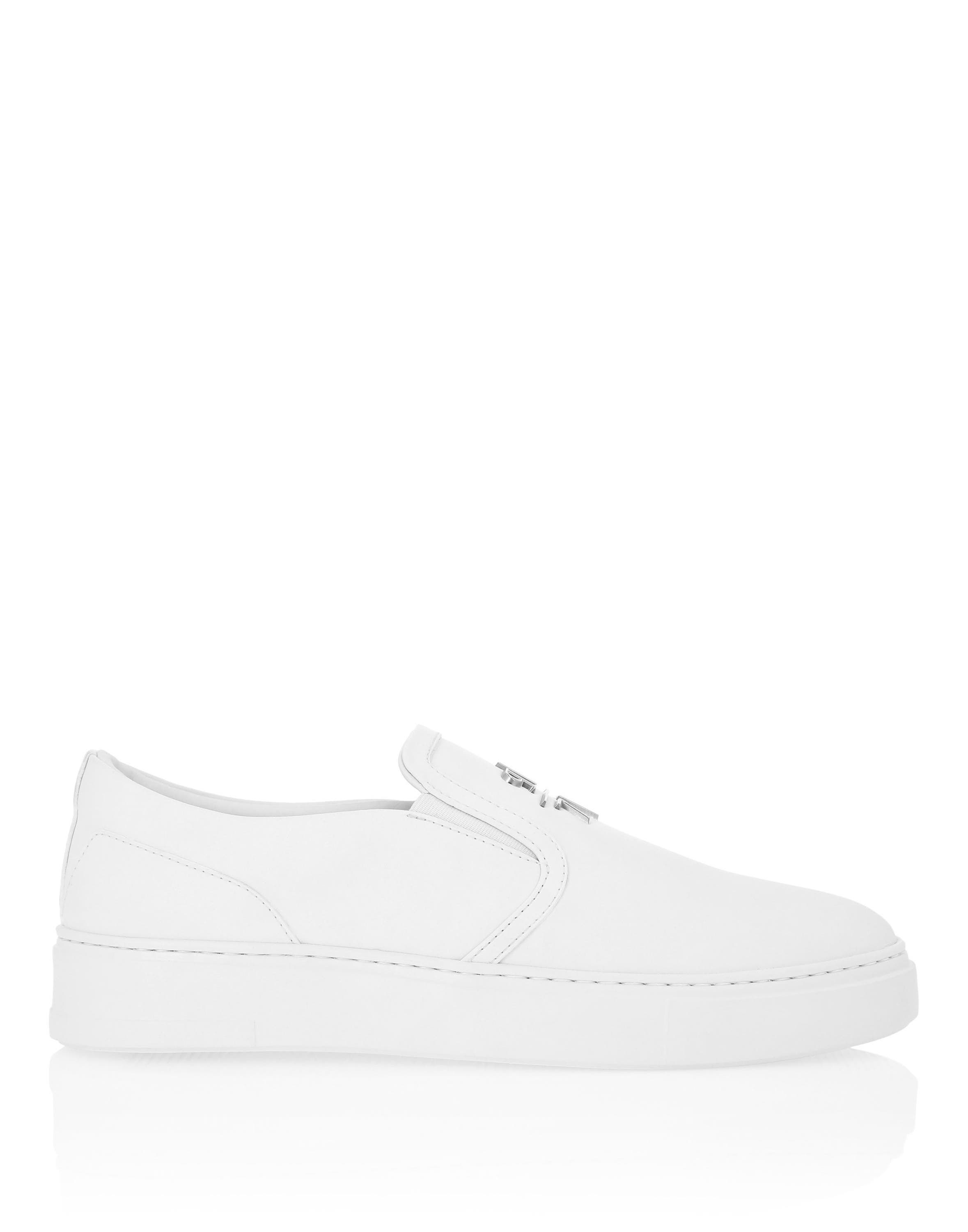 Nappa Leather Slip On Triangle Unisex, Alternate, color, white