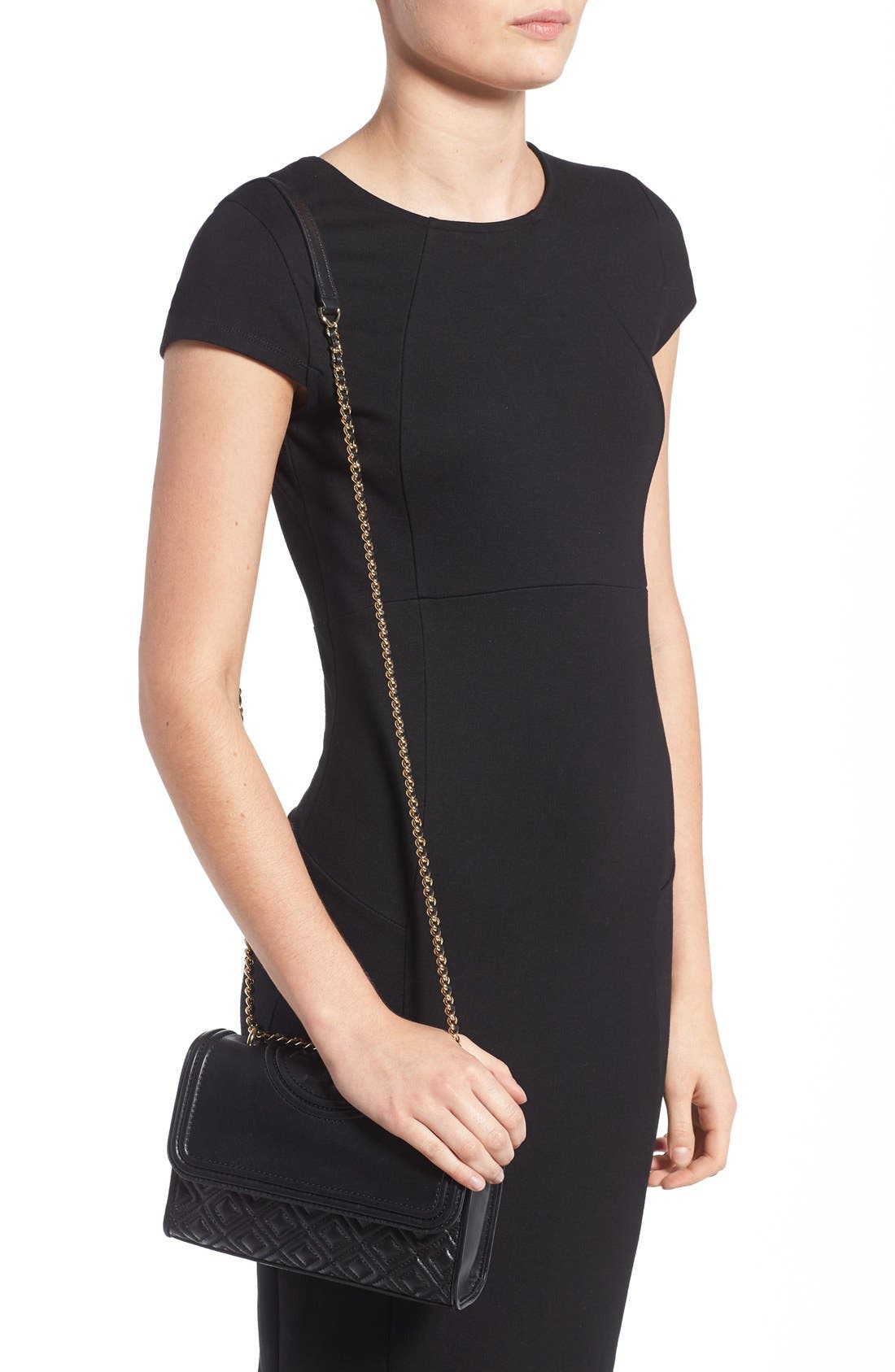 Tory Burch 'Small Fleming' Quilted Leather Shoulder Bag, Alternate, color, 