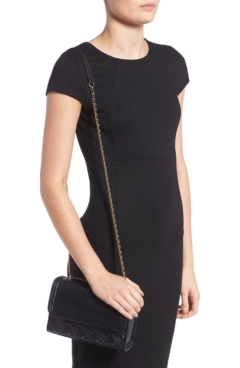 Tory Burch 'Small Fleming' Quilted Leather Shoulder Bag, Alternate, color,