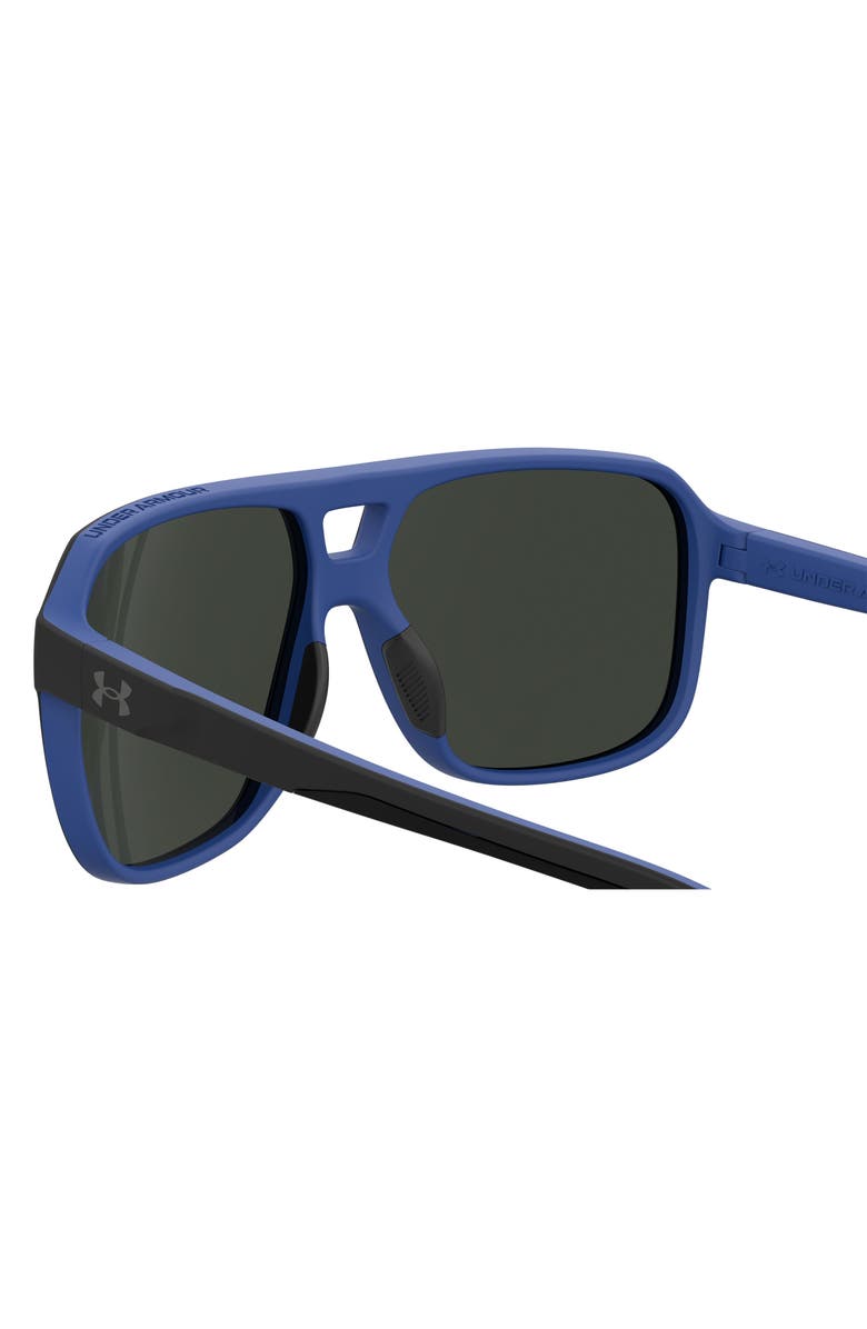 Under Armour Cruise 61mm Pilot Sunglasses, Alternate, color, Matte Black Blue