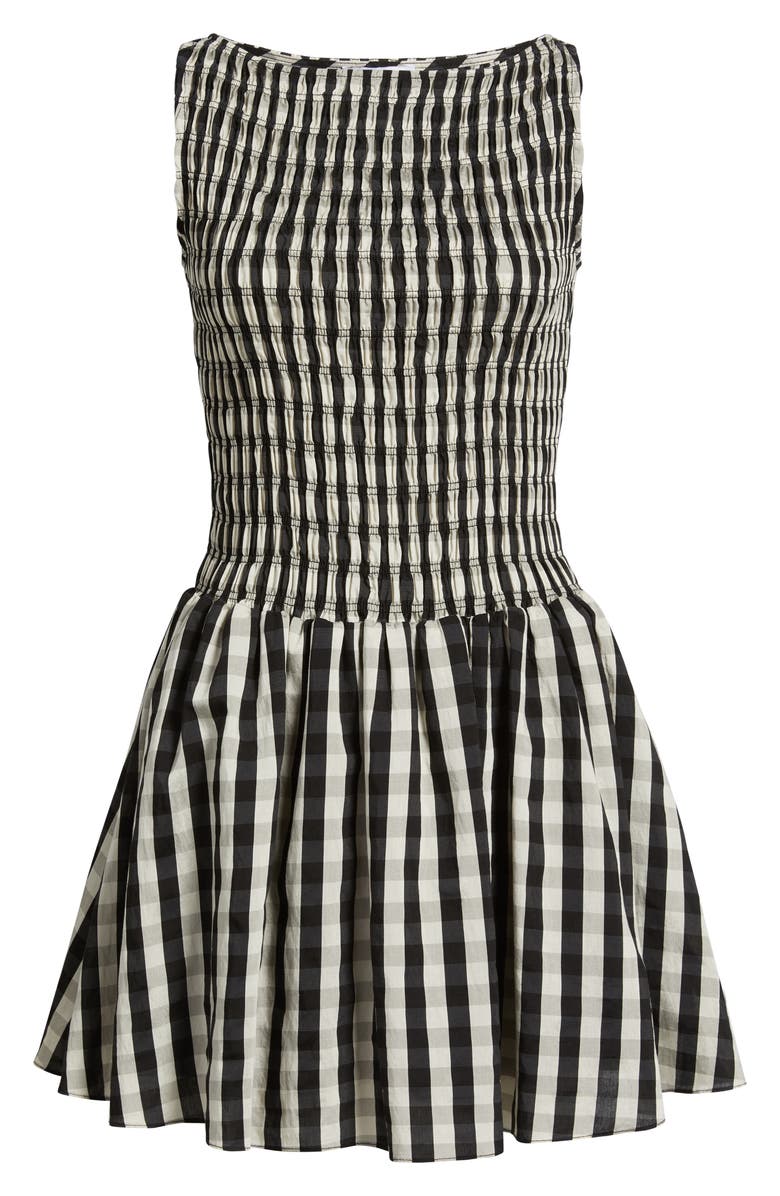Lucy Paris Ellen Gingham Minidress, Alternate, color, Black