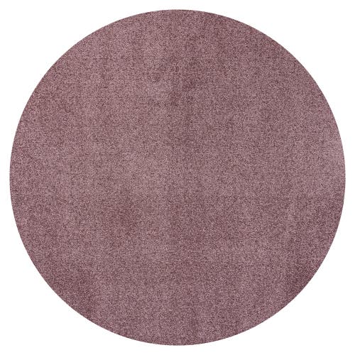 Jonathan Y Haze Solid Low-pile Round Area Rug In Purple/lilac
