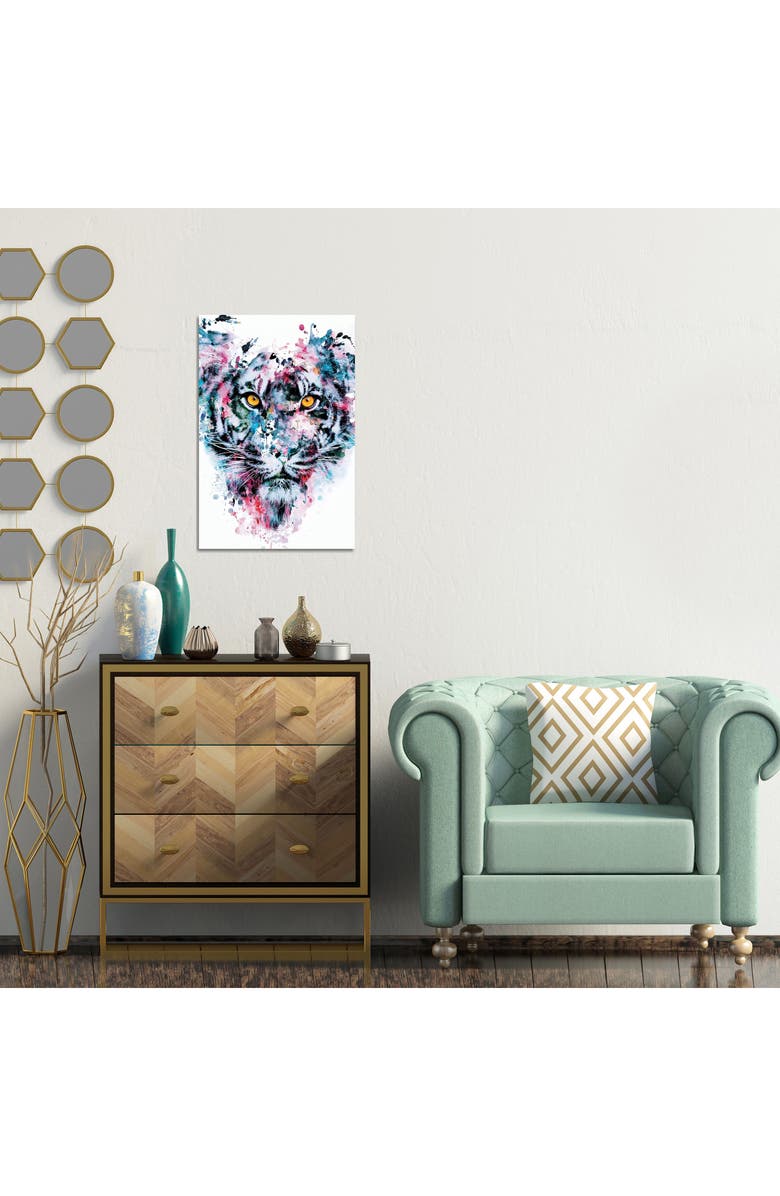 iCanvas Tiger Blue Canvas Wall Art by Riza Peker, 18"x12", Alternate, color, Blue